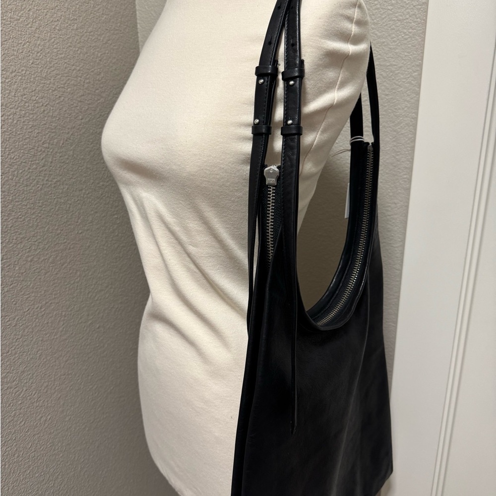 COS black leather modern minimalist hobo large NWT - Picture 6 of 12